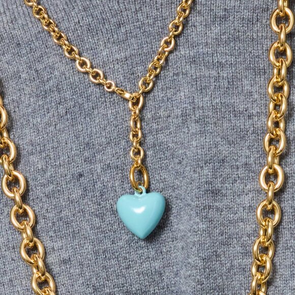 Roxanne Assoulin The Mini Puffy Heart Charm Necklace Cloud - Picture 1 of 4